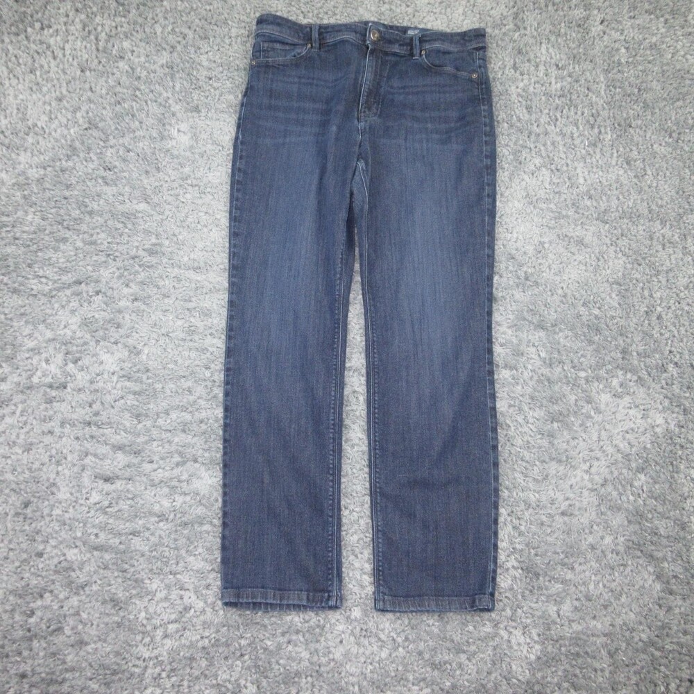 J Jill Jeans Womens 14 Blue High Rise Straight Leg Denim Comfortable 33x29*